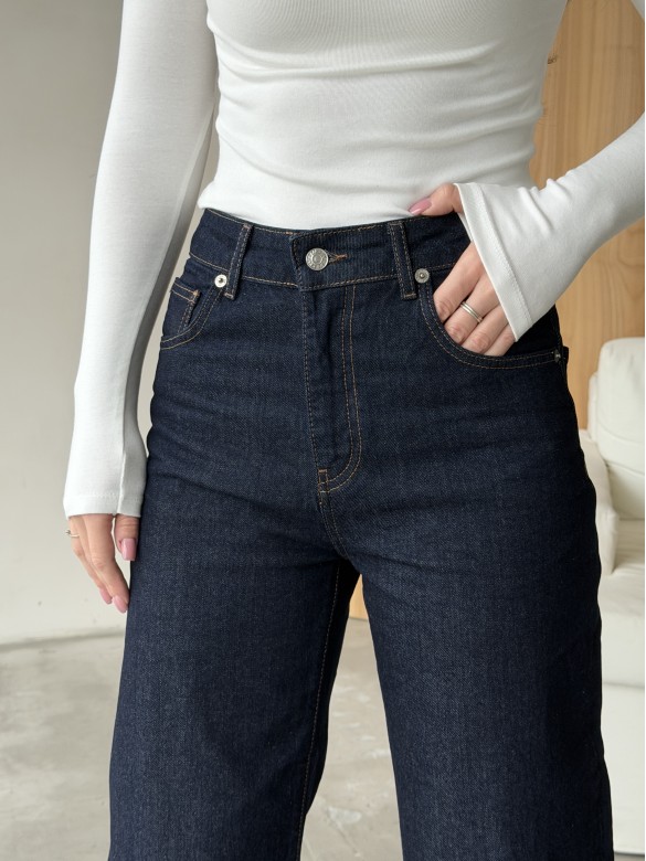Джинси темно сині wide leg-3890 