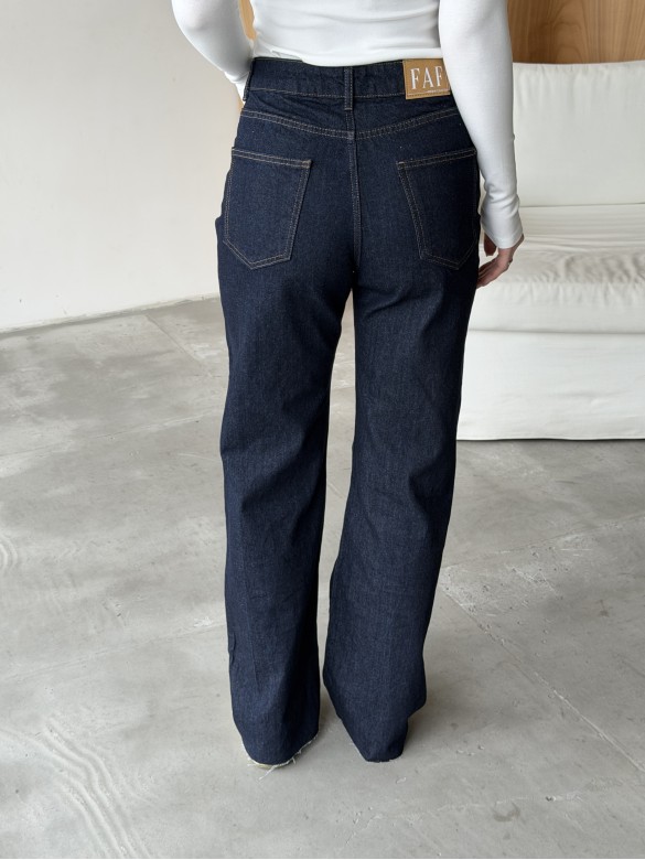 Джинси темно сині wide leg-3890 