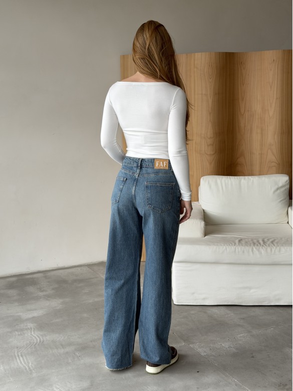 Джинси сині WIDE LEG-3879 