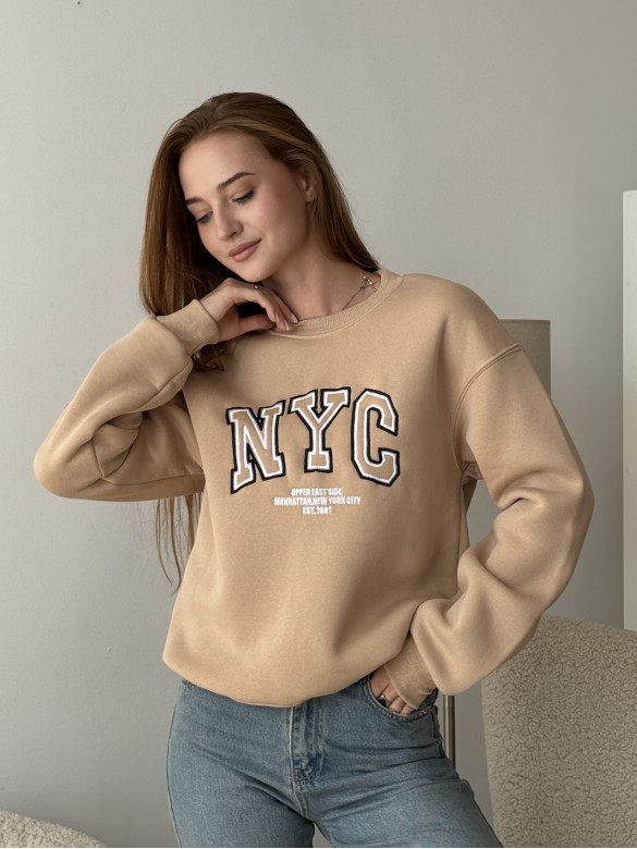 Світшот NYC бежевий