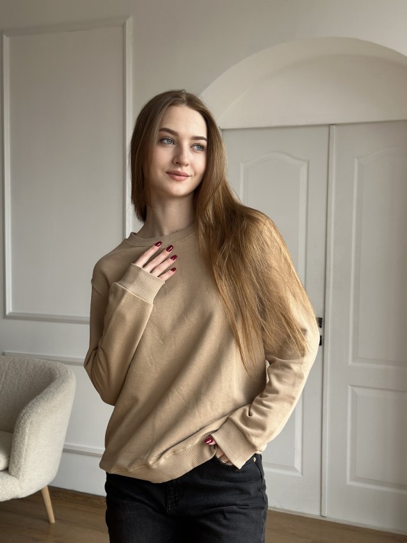 Світшот бежевий однотонний