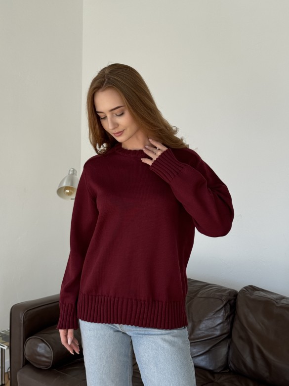 Кофта бордова в'язка 1059