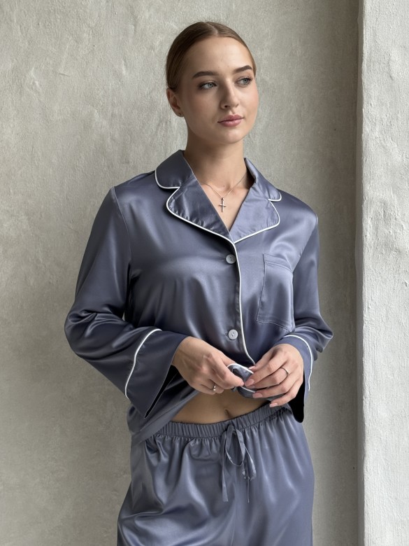 Піжама шовкова сіра