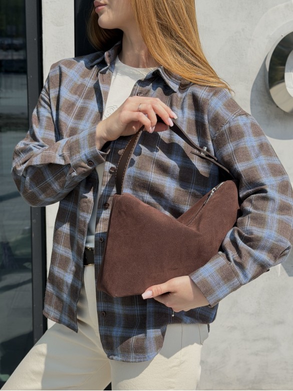 Сумка Наомі коричнева замша
