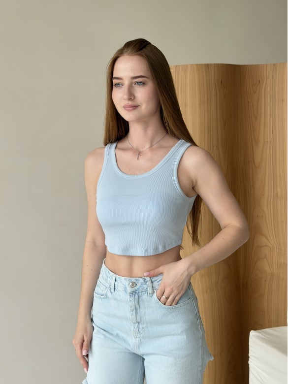 Топ з чашками блакитний 797