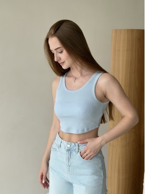 Топ з чашками блакитний 797