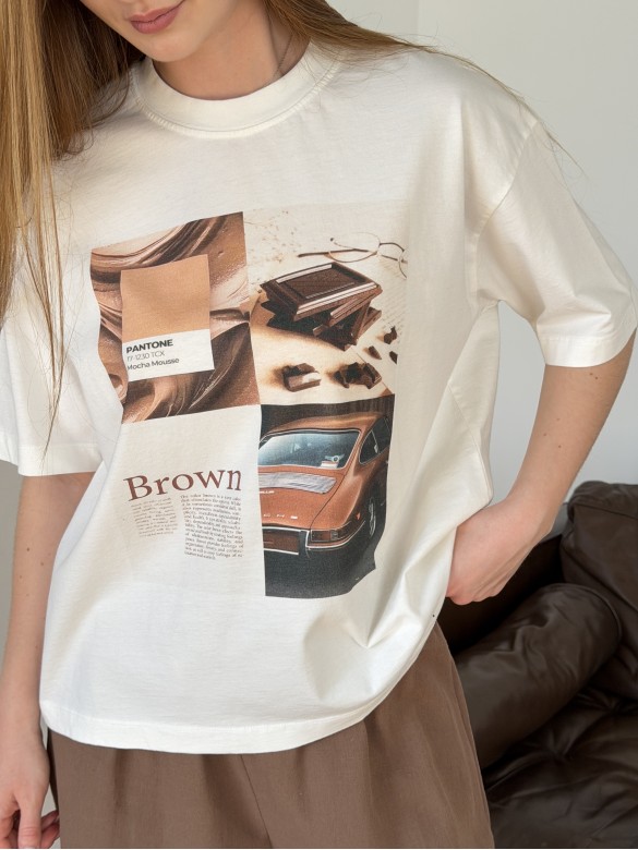Футболка молочна "Pantone Brown"		