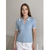 Футболка - поло рюша блакитна