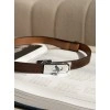 Ремінь Hermes 2см коричневий замш з срібним